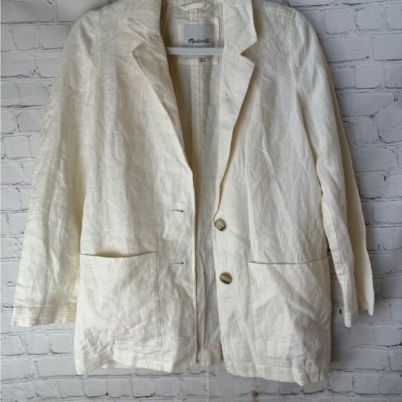 Madewell Linen Dorset Blazer Size XS - Picture 2 of 12